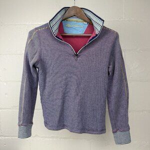Robert Graham Womens Size Medium 1/4 Zip Multicolor Pullover Sweatshirt Shirt